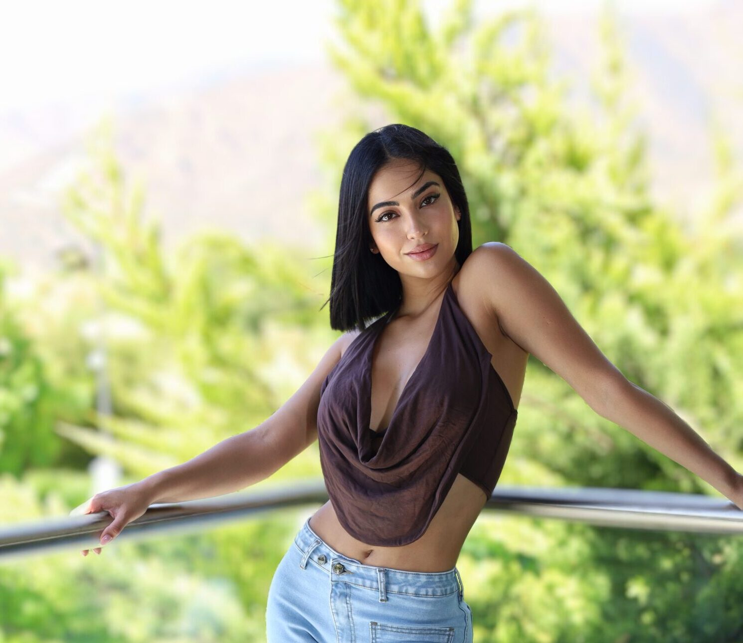 Jeans Wide Leg Crossed Celeste - Vista 3