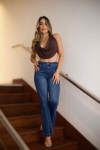 Jeans Flare Luxury pretina ajustable Blue Intermedio - Vista 6