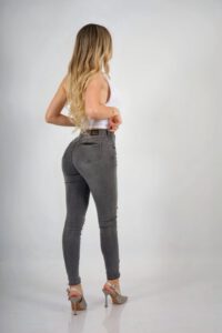 Jeans W Grigio Zipper - Vista 4