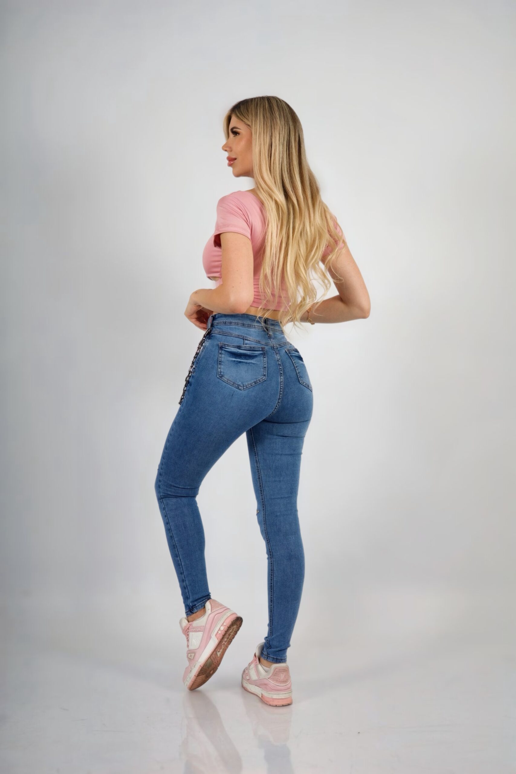 Jeans Rockstar Celeste intermedio - Vista 5