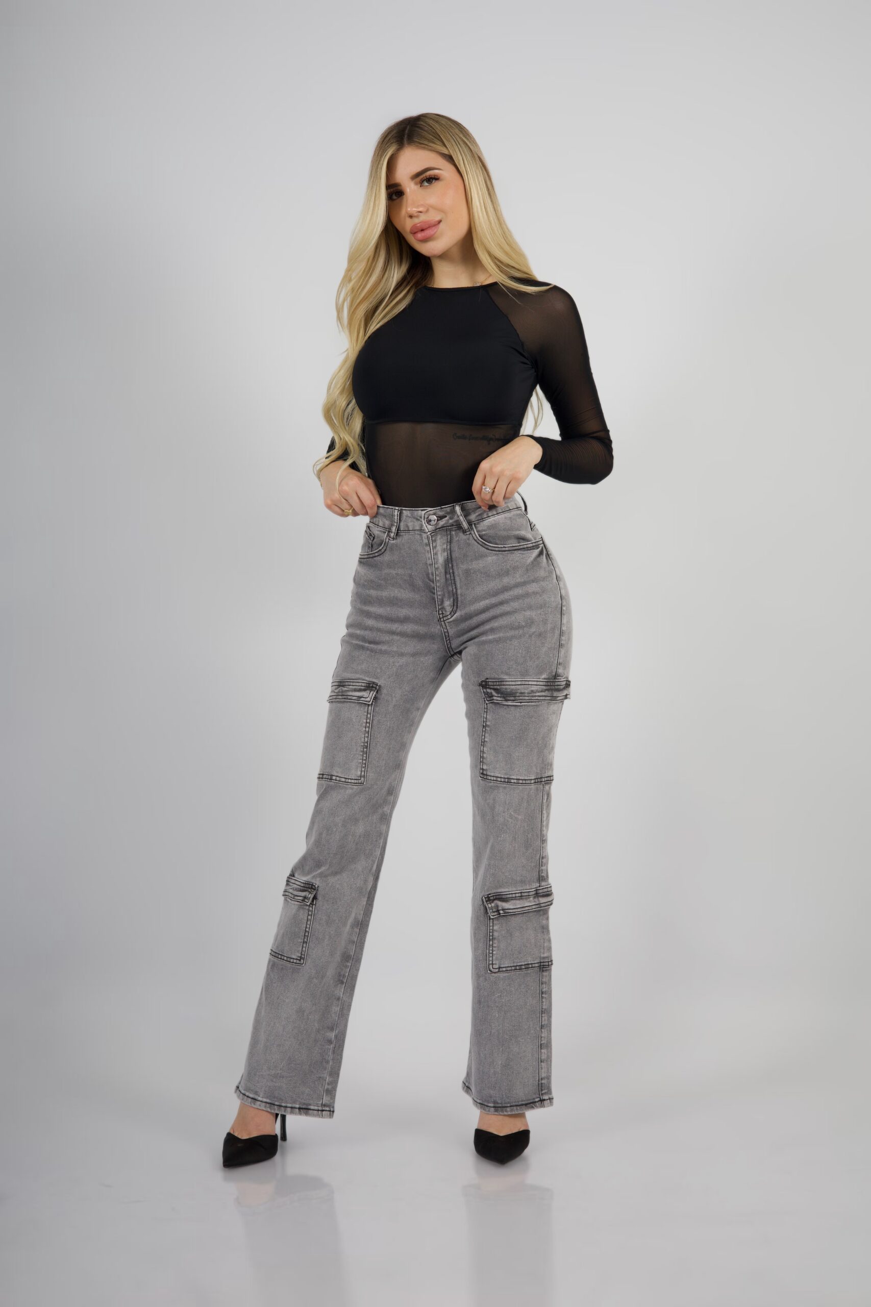 Jeans Cargo Paris Grigio Nevado