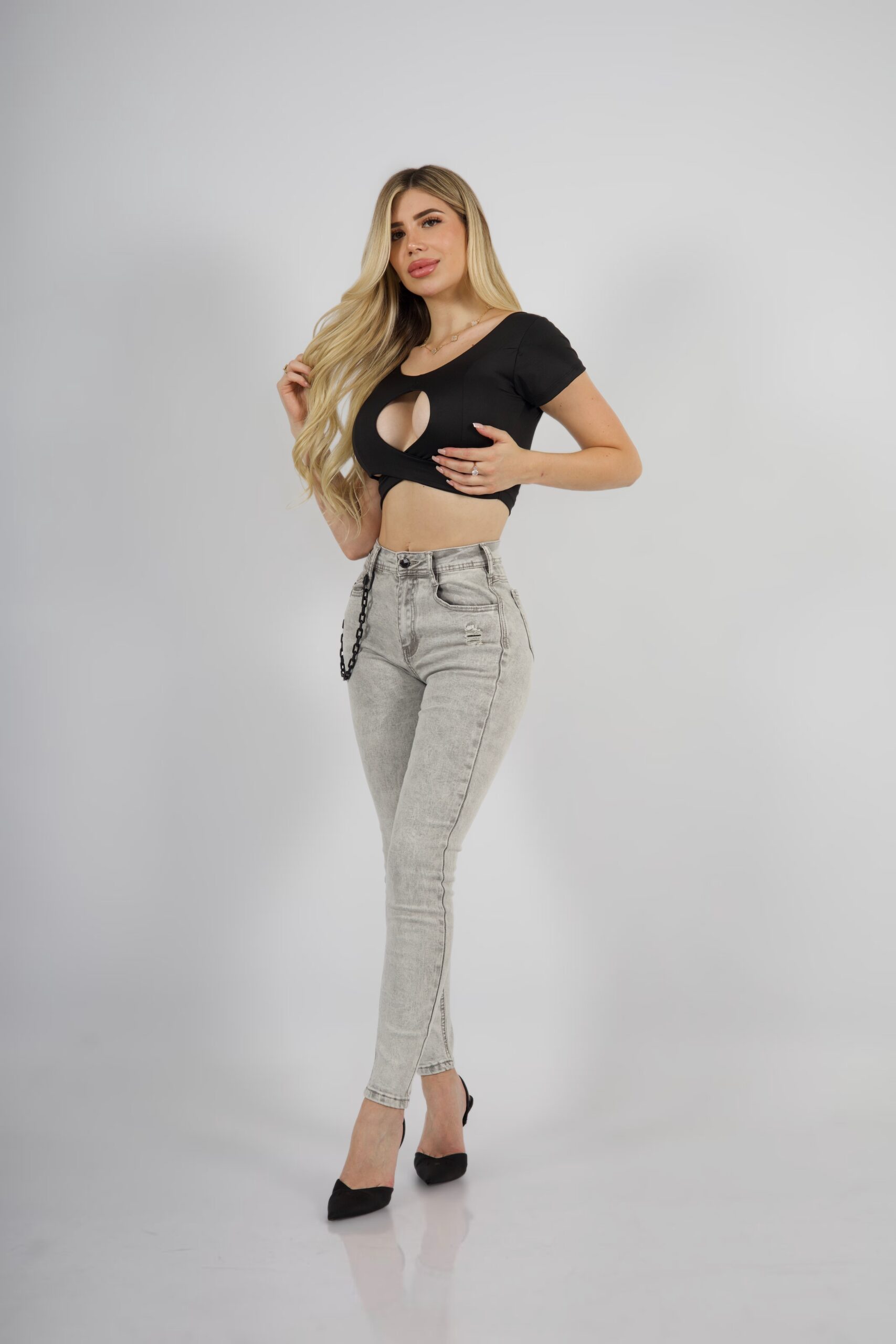 Jeans Rockstar Grigio - Vista 3