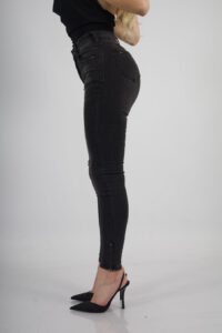 Jeans W Dark zipper desgastado - Vista 4