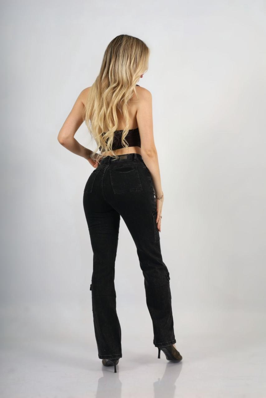 Jeans Cargo Paris Black Desgastado - Vista 4