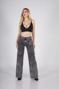 Jeans Wide Leg Crossed Grigio Nevado - Vista 8