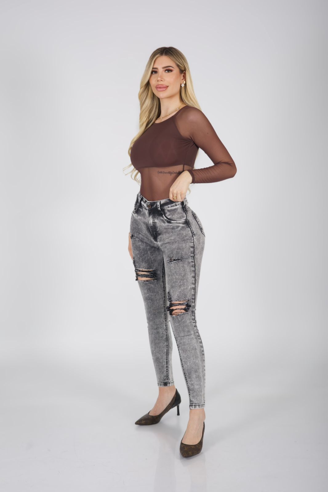 Jeans W classic destroyed Grigio - Vista 6