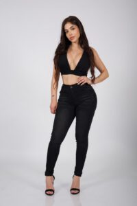 Jeans W Black Zipper - Vista 1