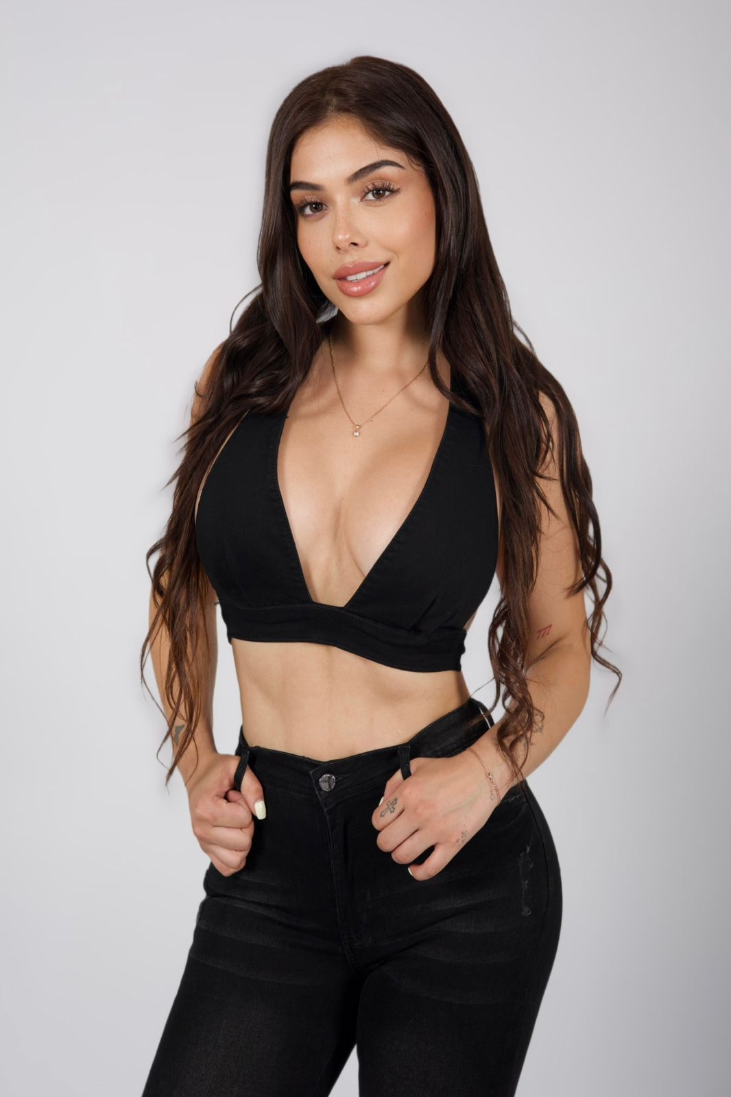 Jeans W Black Zipper - Vista 4