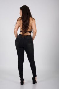 Jeans W Black Zipper - Vista 3